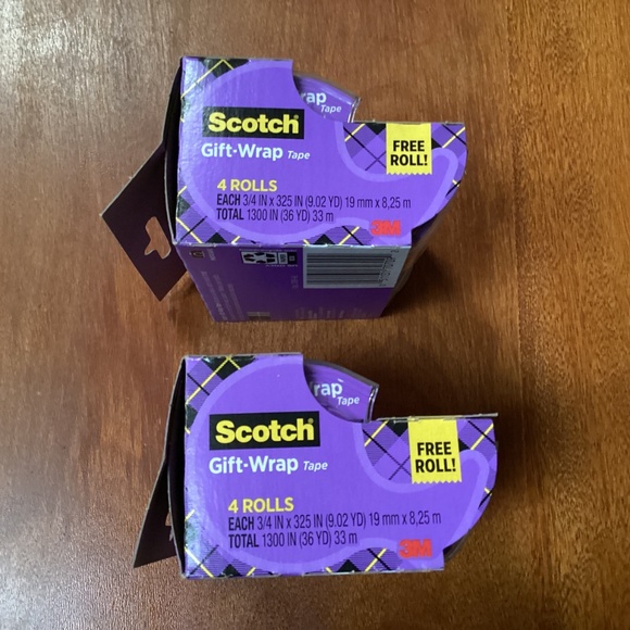 Scotch Gift-Wrap Tape Bundle New 4 rolls/pack= 8 rolls total - Picture 2 of 8